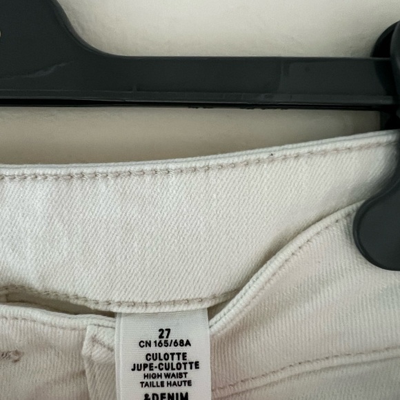 H&M Culotte Jupe-Culotte High Waist White Jeans Size 27 - Picture 6 of 17